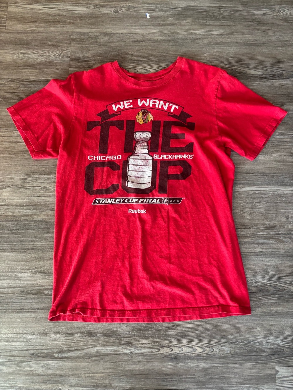 Reebok Red Chicago Blackhawks Stanley Cup Graphic Tee